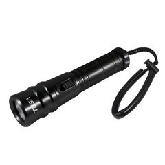 , Черный, For diving, 200-400 lm, LED light, Batteries, In hand, Metal, Manual