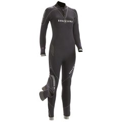 , Черный, For diving, Wet wetsuit, Women's, Monocoat, 5 mm, 15 to 25 ° C, Without a helmet, Behind, Neoprene