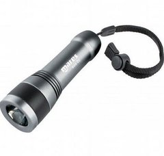 , Grey, For diving, 2-5 W, LED light, Batteries, In hand, Metal, Manual